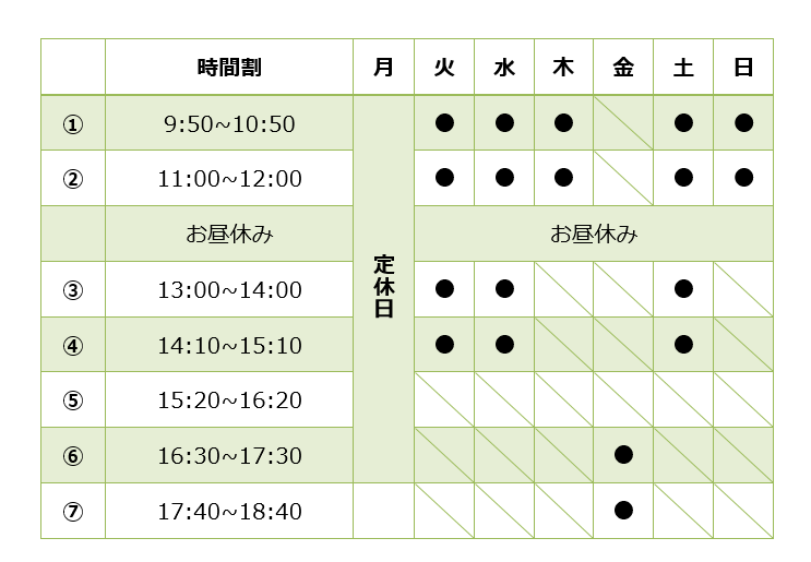 時間割(2025.2月以降)